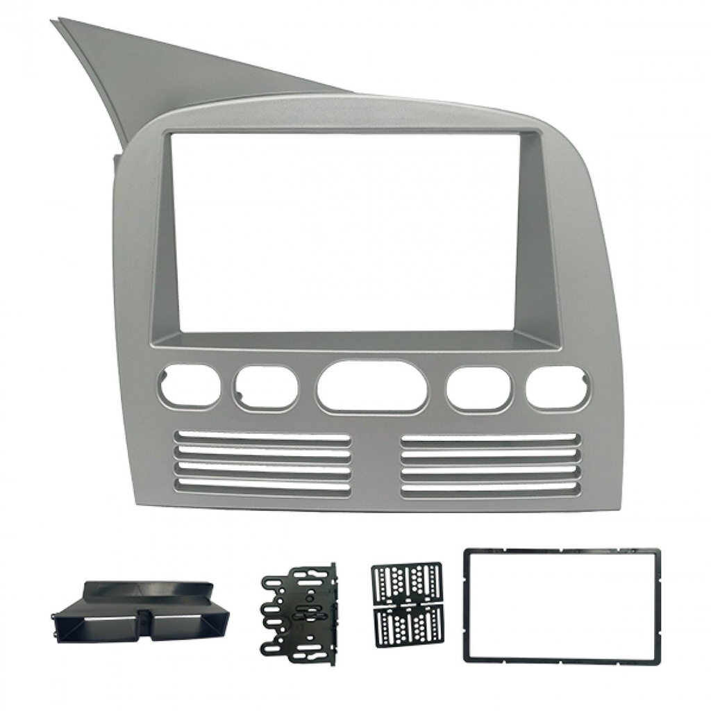 Moldura 2 Din Fiat Palio, Siena, Strada, Weekend G1 - 1996 à 2003 - Prata - Fiamon em Oferta na Shopee