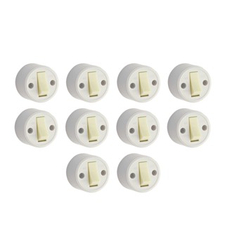 Kit 10 Interruptor Externo Redondo Simples 1 Tecla Parede Madeira Tomada
