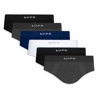 Kit com 6 Cuecas Slip Micromodal sem Costura Lupo