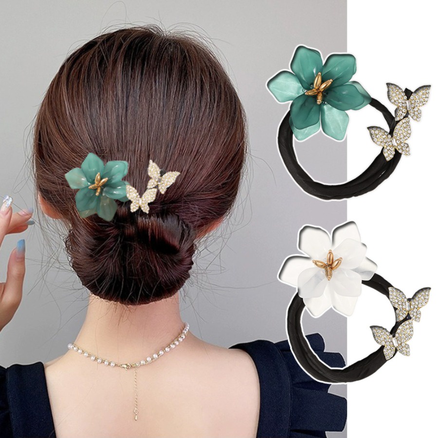 Cristal Strass Borboleta Hairpin Mulher Flor Contas Modelador De Cabelo Acessórios Para O em Oferta na Shopee