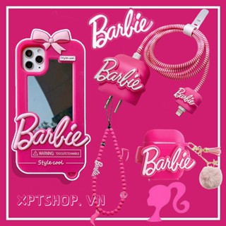 Série Barbie Espelho De Silicone Proteção Da Câmera Capa Do Telefone Compatível Para iPhone15 14 13 12 11 Pro Max XR IX 7 8 Plus 14Plus 13Mini 12Mini Cobertura Total Macia À Prova De Choque