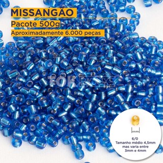 Missangão 6/0 Missanga 4mm / 5mm - Azul Turquesa Transparente - (6000 Peças) 500g