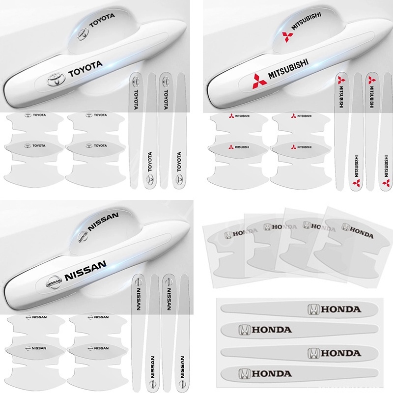 8Pcs/Set Car Logotipo Do Carro Porta Autocolante Transparente Anti-Riscos Decoração De Filme Protetor