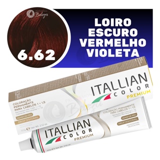 Coloração Itallian Color 6.62 Louro Escuro Vermelho Violeta em Oferta na Shopee