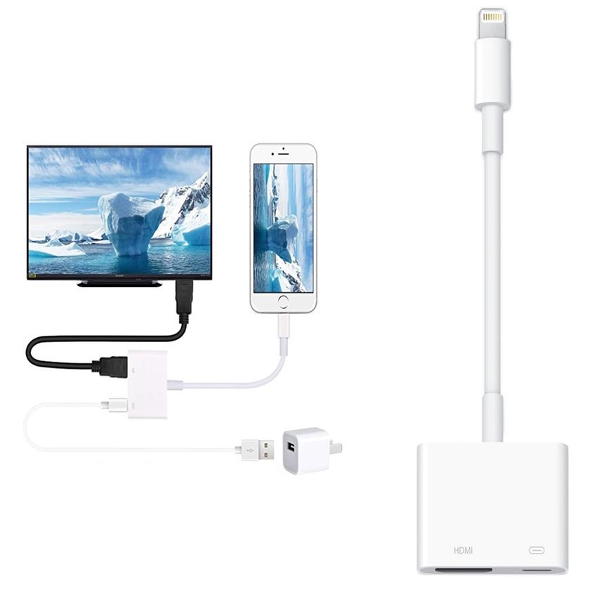Adaptador Lightning Hdmi Para iPhone iPad Na Tv Apple Ios - Copativel com todos 