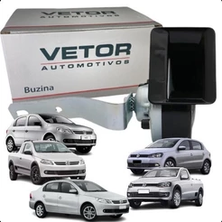 Buzina Caracol Completa 12V VW Gol Saveiro G5 G6 Voyage Reposição Automotiva Sistema de Sinalização Sonora para Veículos
