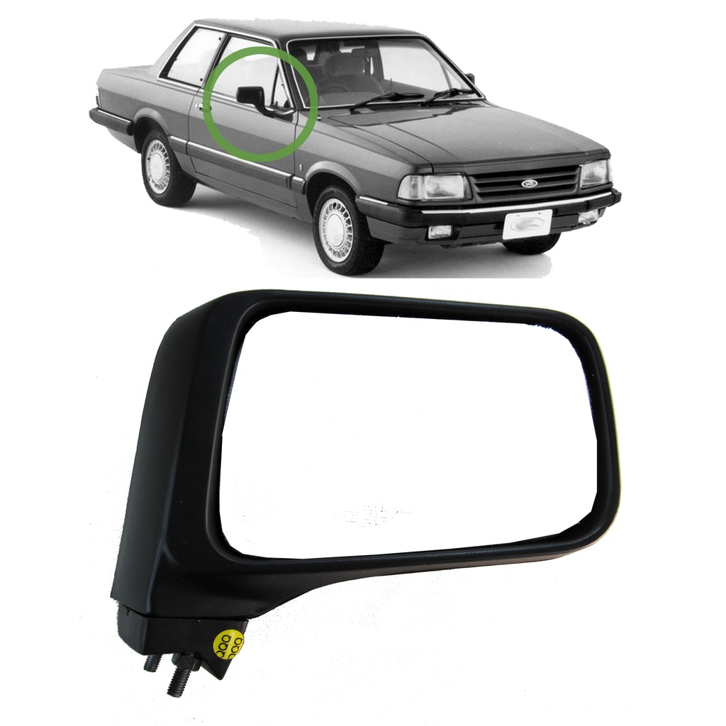 Retrovisor Ford Del Rey, Corcel 2, Belina 81 a 88 Sem Controle (Regulagem no Espelho)