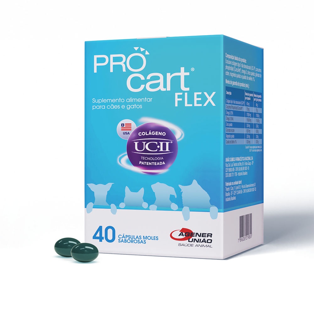 Suplemento Cães e Gatos Procart Flex Agner 40 Caps Moles