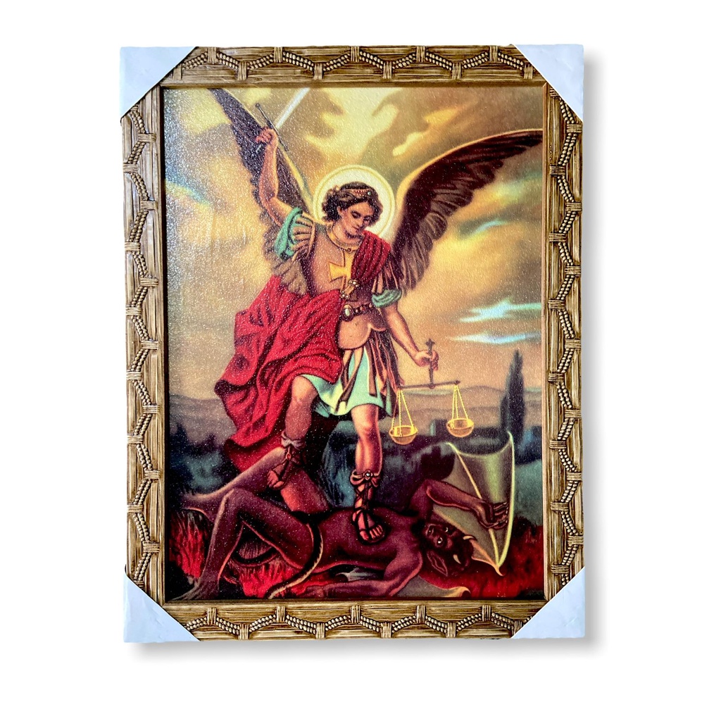 Quadro São Miguel Arcanjo Decorativo Anjo Miguel 30x40cm Promoção