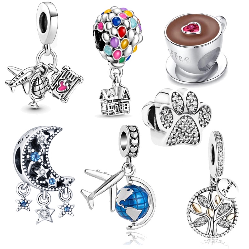 Berloque Pendants 925 prata Berloques Aviões Da Terra Encantos Para Pulseira Charm Acessórios Clássicos