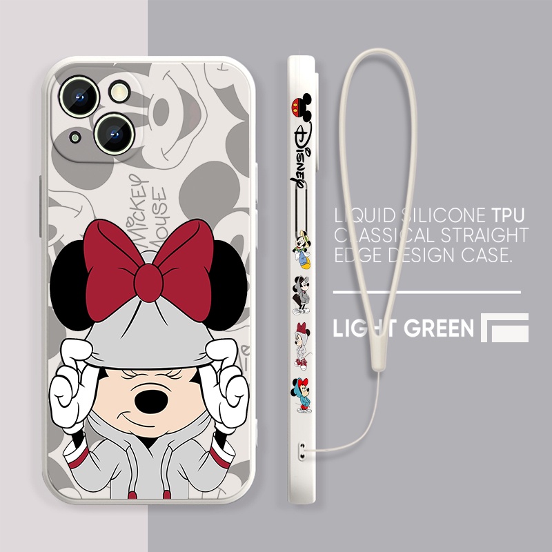 Disney Mickey Minnie Mouse Para Apple iPhone 14 13 12 11 Pro Max Plus XS XR X 8 7 SE Capa Da Caixa Do Telefone De Corda