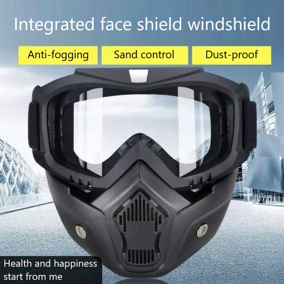 Máscara Anti-Embaciamento Transparente Hd Óculos De Proteção À Prova De Areia Unissex Para Ciclismo