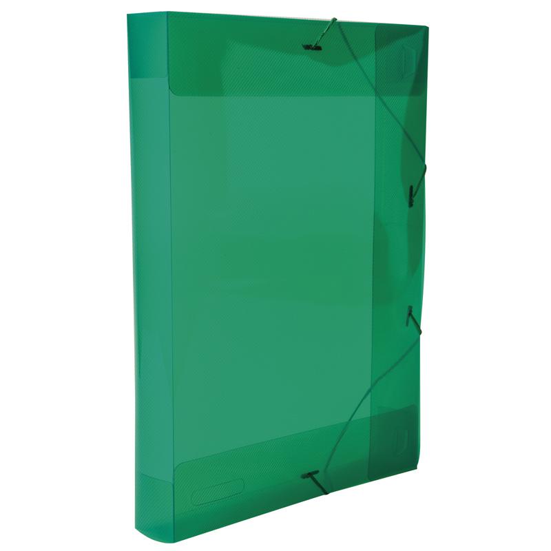 Pasta com aba elástico ofício lombo 40mm Line transparente verde 0257.T Dello - Stationery