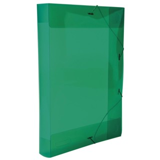 Pasta com aba elástico ofício lombo 40mm Line transparente verde 0257.T Dello