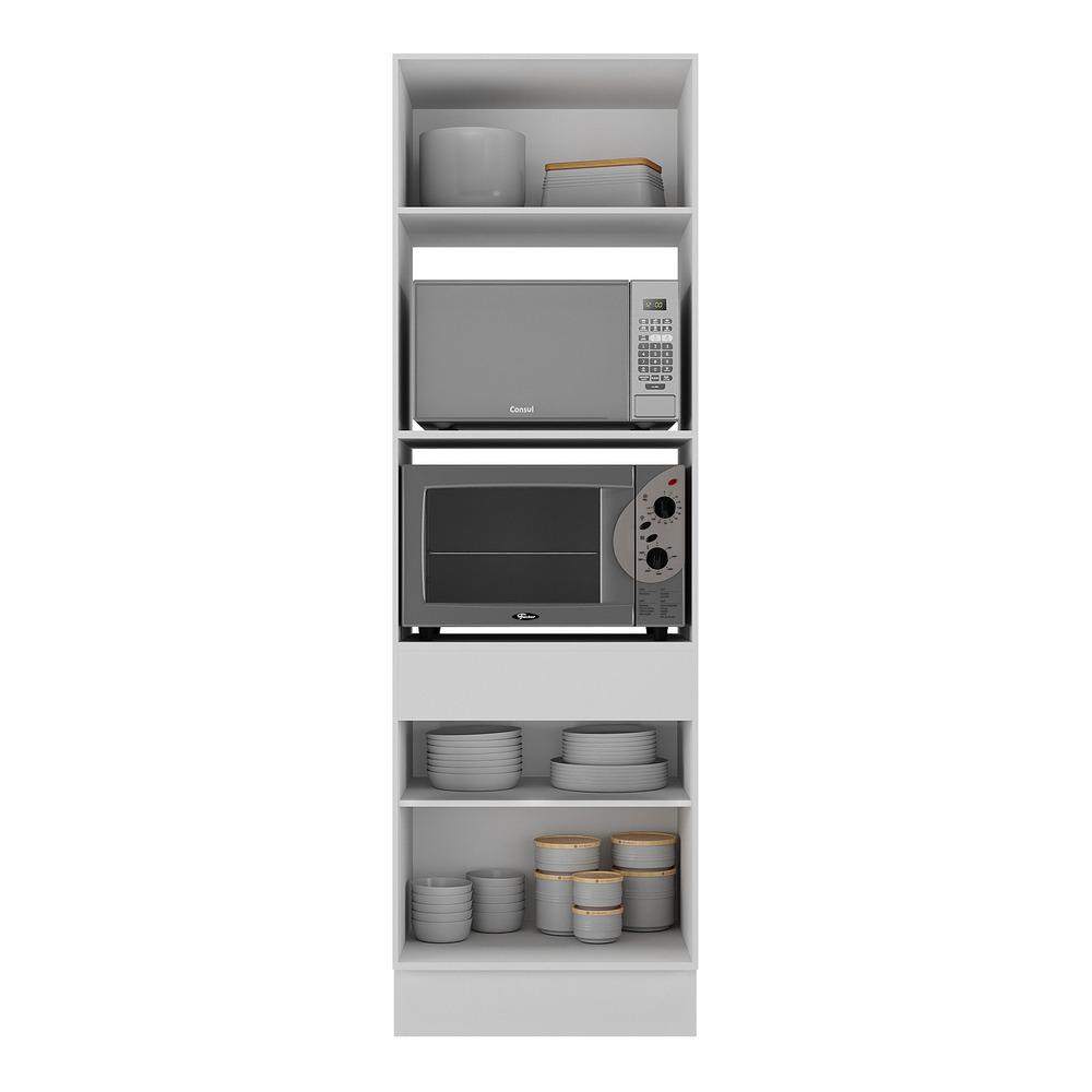 Detalhes do Paneleiro com Rodapé 2 Portas para Forno e Microondas Veneza Multimóveis MP2116.891 Branco