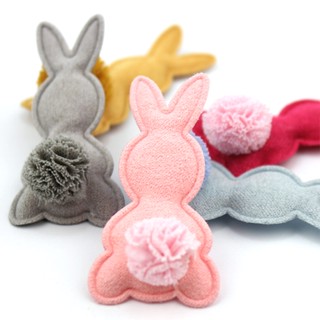 24Pcs 2.6 * 5.2cm Flores De Coelho Bola Acolchoada Applique Chapéu Clip De Cabelo Artesanato Decoração Ornamento Acessórios De Roupa