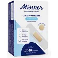Curativo Flexível (Tipo Band Aid) Transparente Caixa C/40 Unidades - Missner