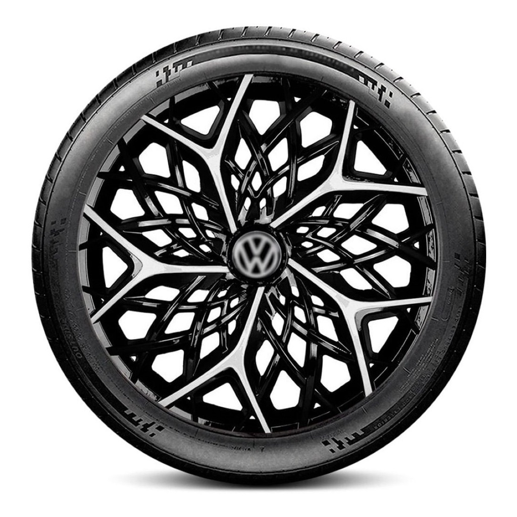 Calota 4053 Vw Aro 14 Preta Prata Moove Escolha O Carro