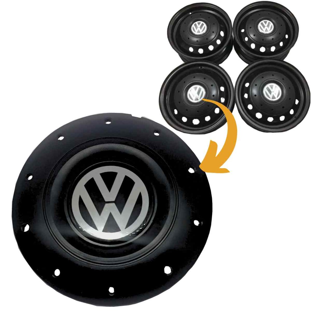 Calota para roda ferro aro 14” e 15" Gol, Fox Voyage parati kit com 1 calota e  1 adesivo