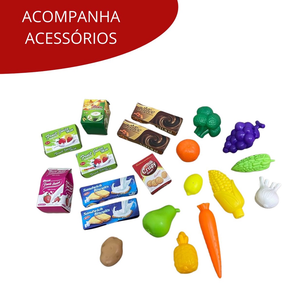 Carrinho Super Mercado Infantil Importway Rosa · foto 2