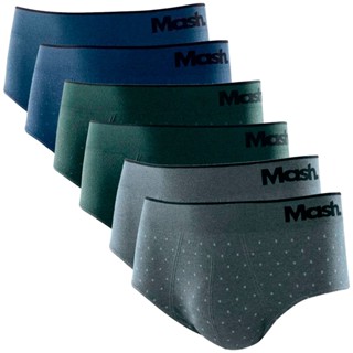 Kit Com 6 Cueca Slip Microfibra Sem Costura Confortavel Mash