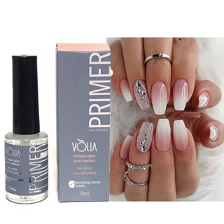 Primer Sem Ácido 10ml Vólia - Preparador Nail Bonder Adesivador Para Alongamento de Unhas Alta Fixação