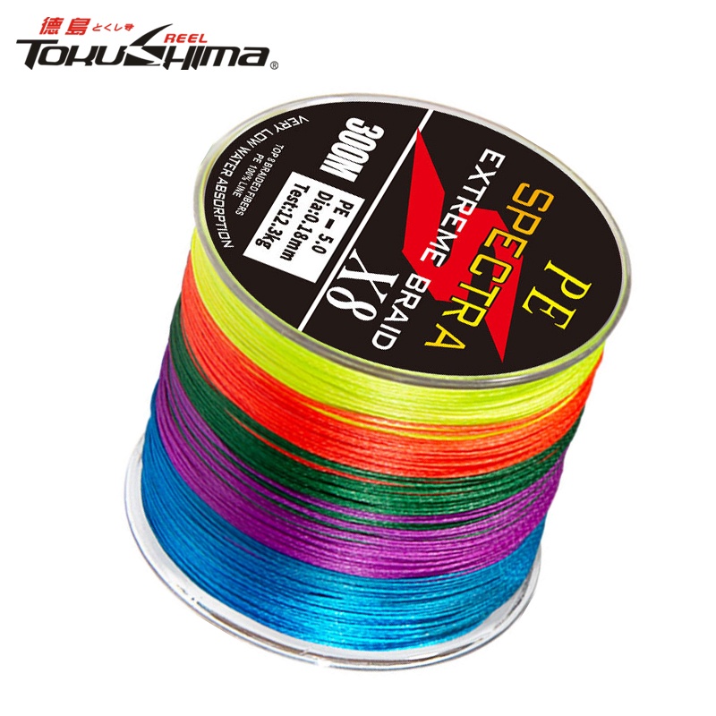 Spectra Linha De Pesca Multicolor 100M/300M PE Trançado Multifilamento Zero Stretch Superline 4/8 Cordões Fundição