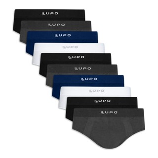 Kit com 10 Cuecas Slip Micromodal sem Costura Lupo