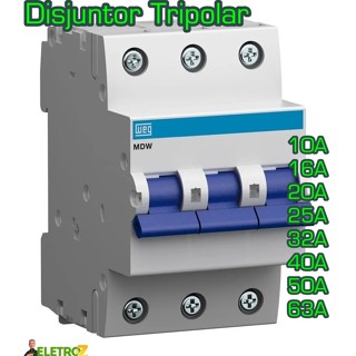 DISJUNTOR DIN TRIPOLAR CURVA C WEG