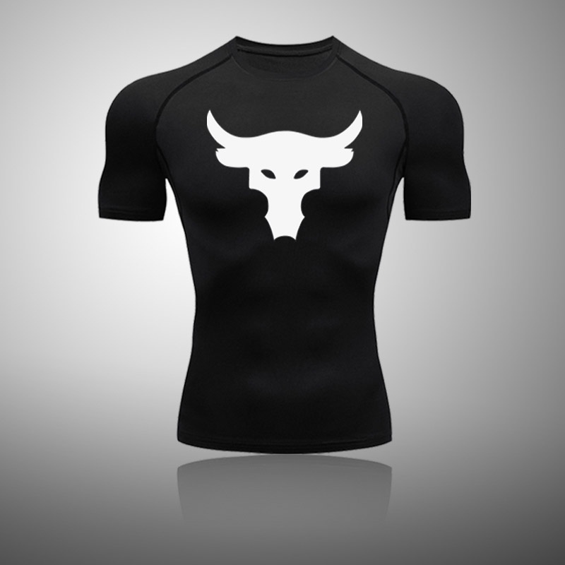 Camiseta Masculina De Compressão Para Corrida , Respirável , Justa , Esportiva , Fitness , Treino , Proteção Contra Quei