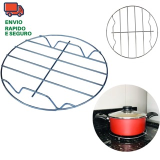 Kit 3 Peças Descanso De Panela Suporte Aramado Circular De Metal Inox