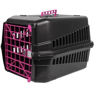 Caixa de Transporte para Cães e Gatos Podyum Nº 4 Preta e Rosa