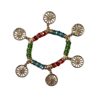 Pulseira Rodas Ciganas Coloridas Cristal e Silicone