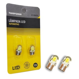 Lâmpada Led W5W T10 Silicone Cob Led Cyber Tarponn Luz de Placa Porta Mala Interna Farolete 12v 6000k Branca Iluminação Lateral e Frontal em Oferta na Shopee