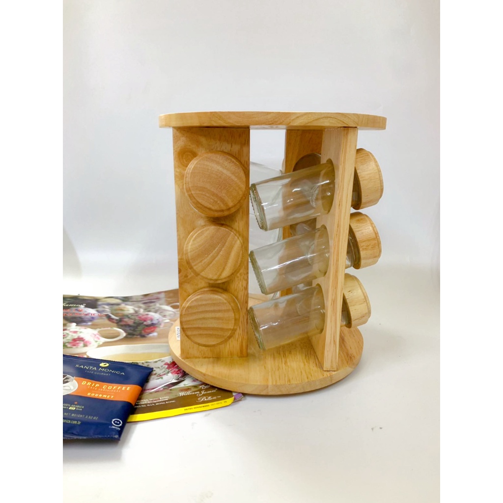 Porta Temperos Madeira Giratório: Onde Comprar | BuscaProdutos