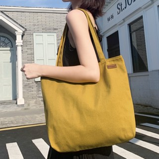 Versão Coreana Da Saco De Lona Tendência Feminino Com Cem Tote Simples Sólida De Lazer De Grande Capacidade