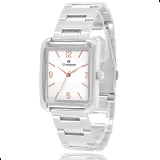 Relógio Champion Feminino Prata kit Colar e brincos CH22466Q