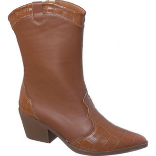 Bota Feminina Texana Metalizada Bico Fino Croco Ref 70001 em Oferta na Shopee