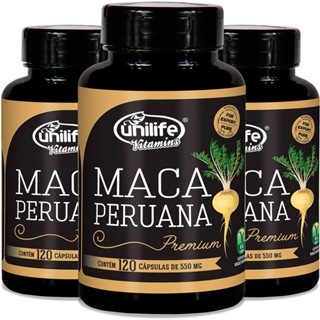 Kit 3 Maca Peruana Premium Original 120 Caps - Unilife