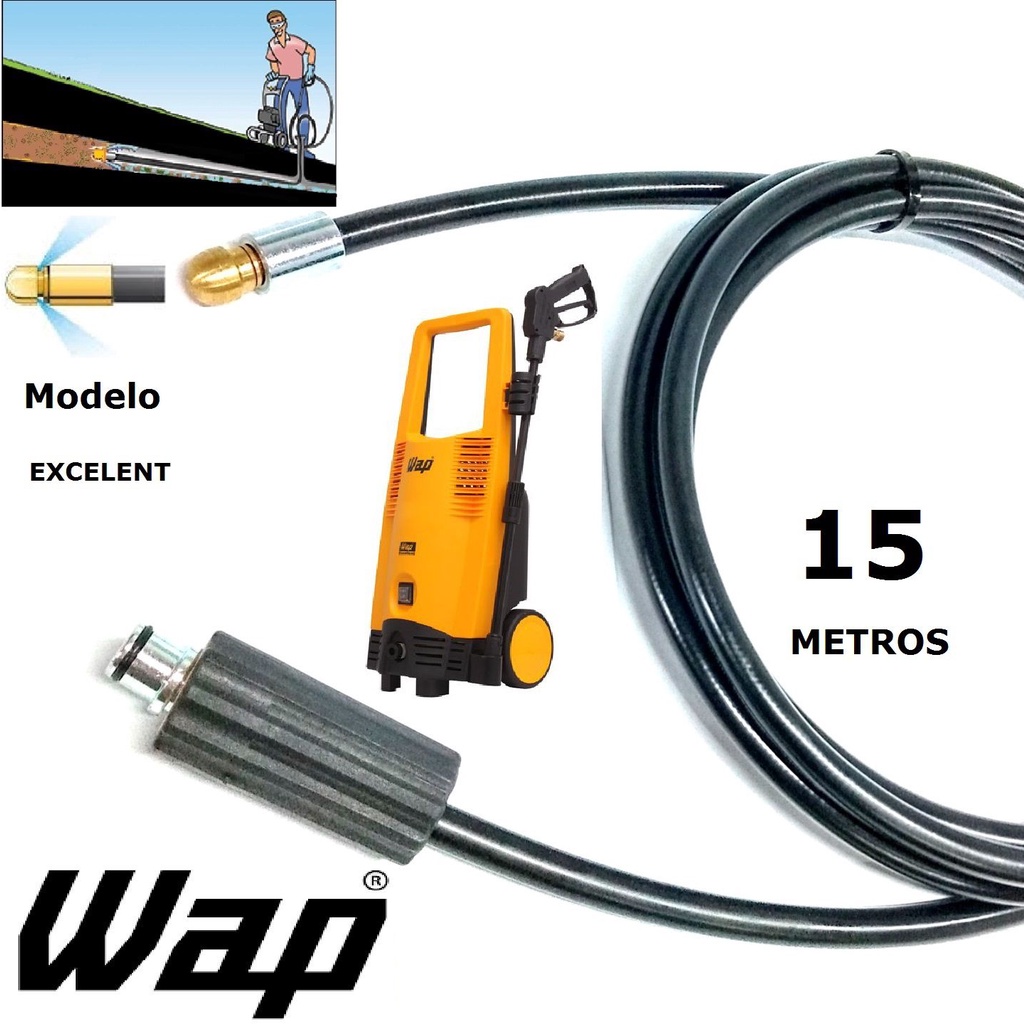 Mangueira desentupidora de tubulação WAP - 15 Metros - Wap EXCELENT