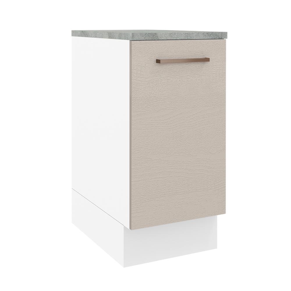 Balcão Armário de Cozinha 35 cm 1 Porta Branco/Crema Agata Madesa