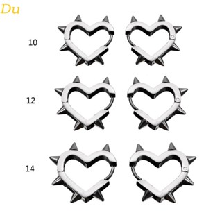 Brincos Com Rebite Cônico Du Spike-Earrings Titanium-Steel Punk Gothic for Men Women Hoop-Huggies