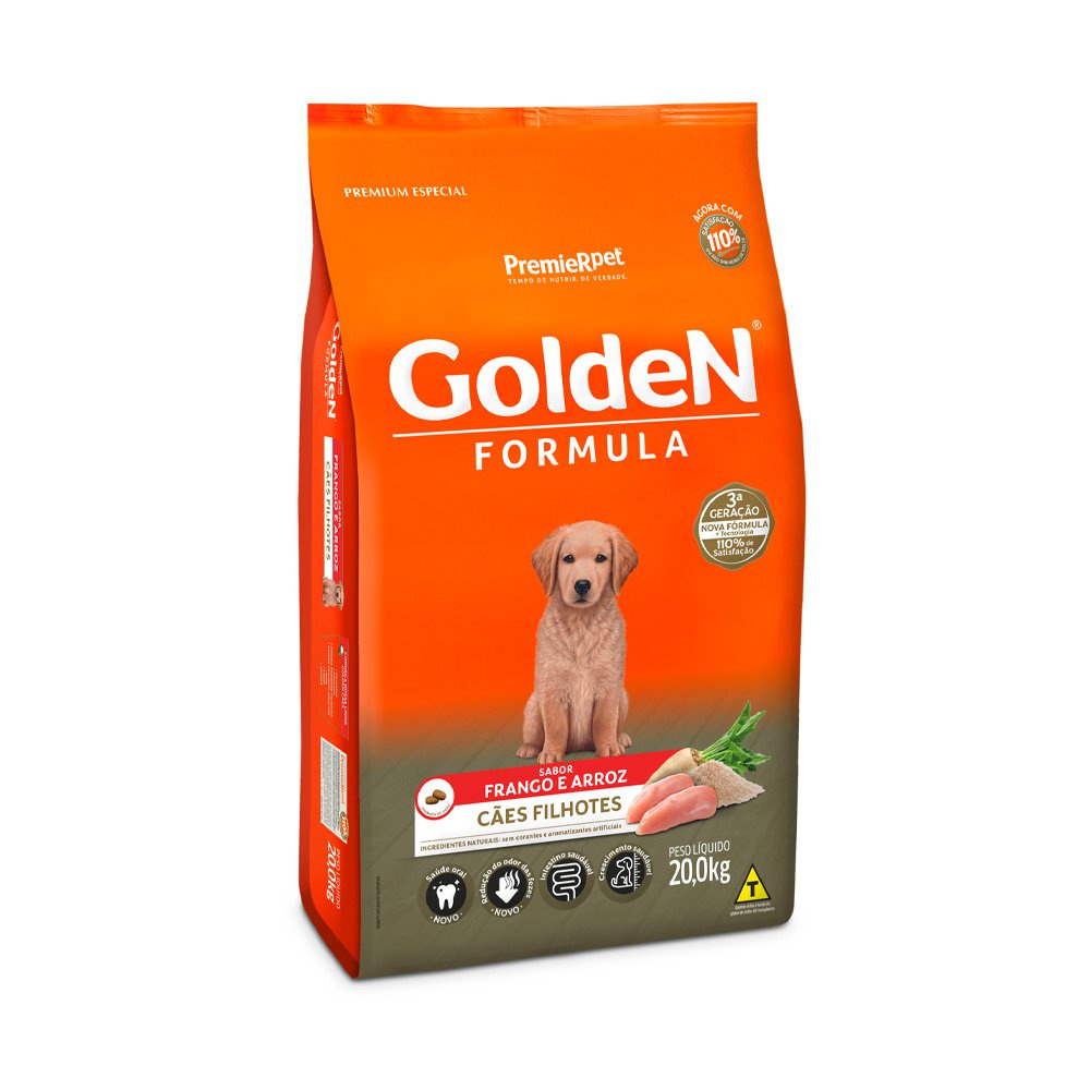 Ração Golden Fórmula Cães Filhotes Frango e Arroz 20kg em Oferta na Shopee