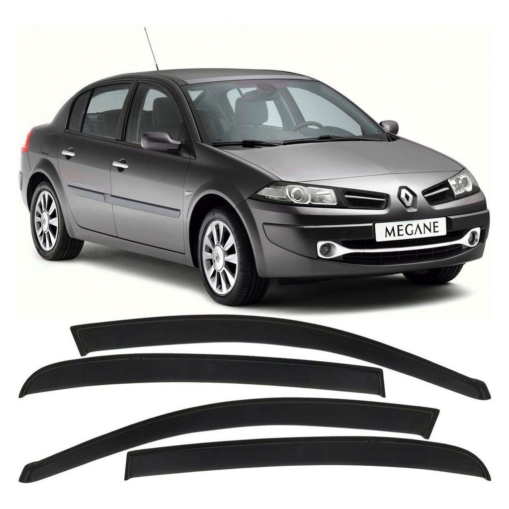 Calha De Chuva Defletor Renault Megane 2006 A 2014 4 Portas Fume Ecoflex