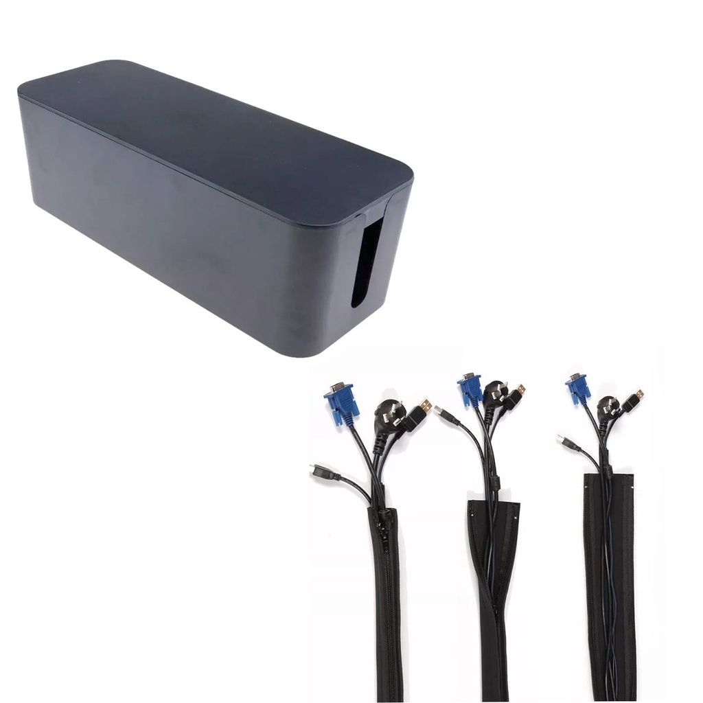Caixa de 23 cm + Luva P Esconder Fios e Tomadas Cabos Tomada