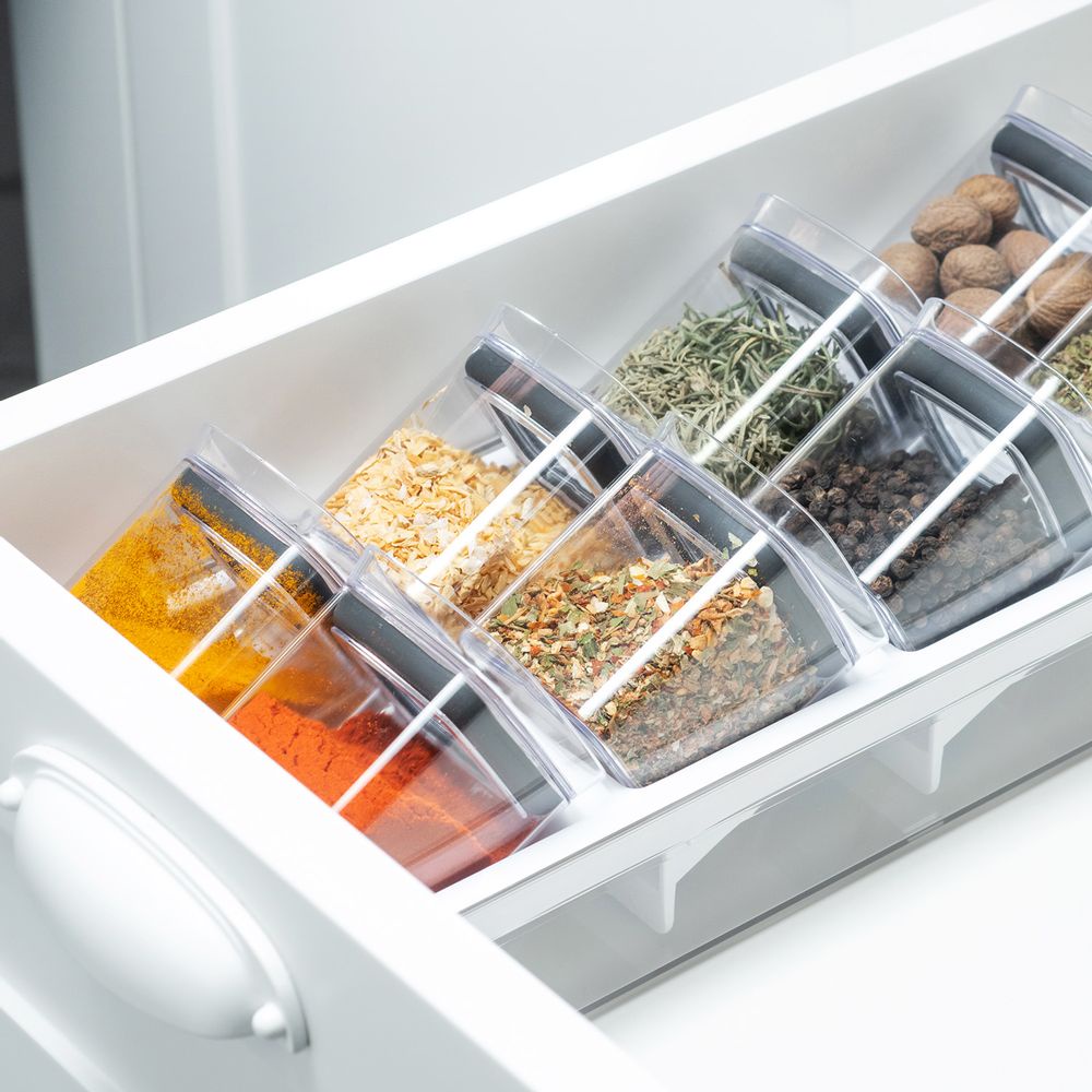 Organizador De Temperos Hermético 9 Peças Porta Condimento - Ou