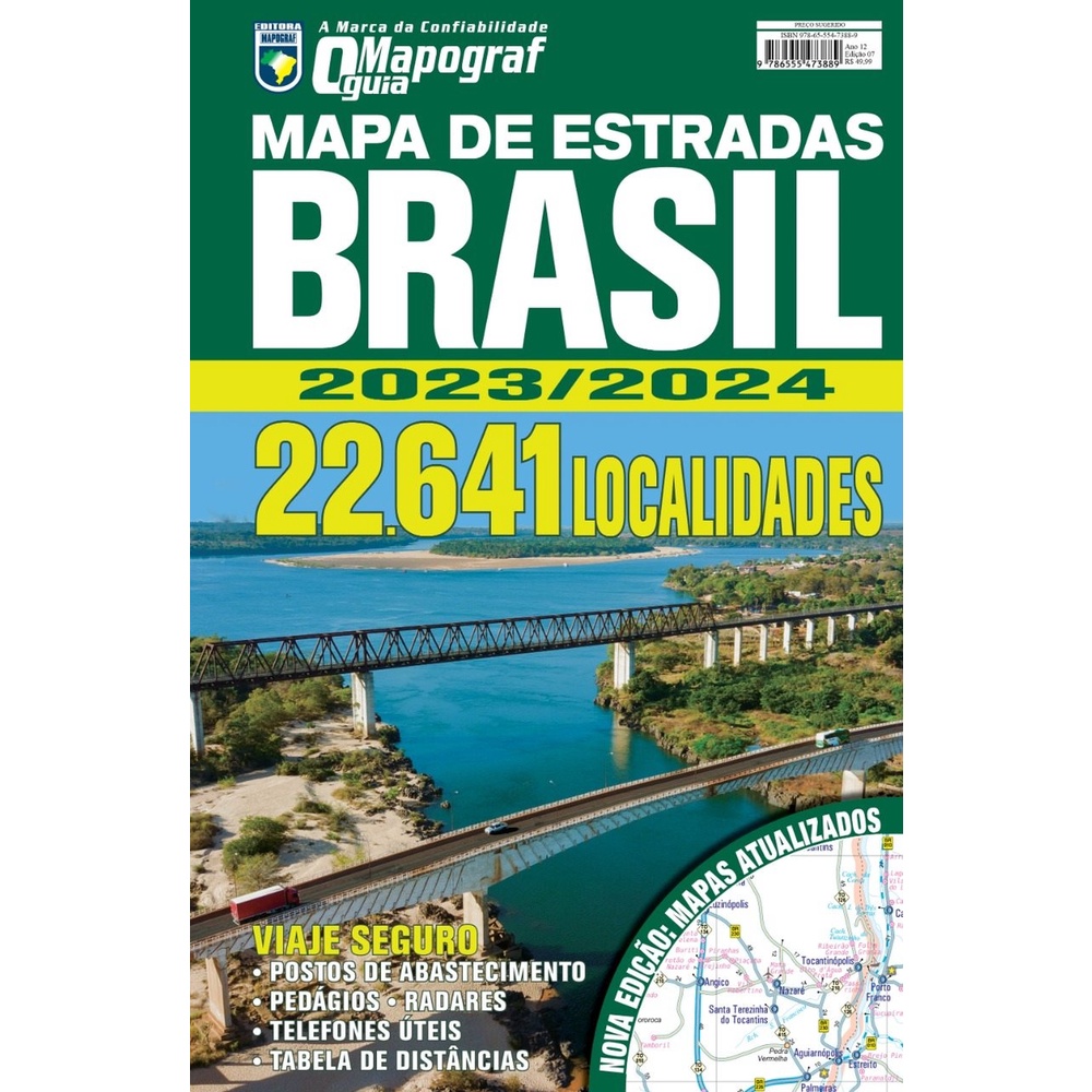 Guia Mapograf Mapa de Estradas Brasil 2023/2024 - Espiral - Books & Magazines