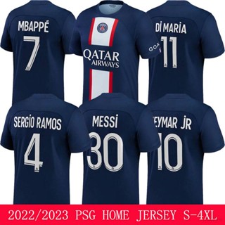 Cute 2022-2023 Paris Saint-Germain PSG Home Futebol Jersey Mbappe Neymar Maria Messi Ramos Camiseta Lembrança-camisa