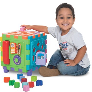 Cubo Didático Grande Formas Encaixar Brinquedo Educativo Bebê