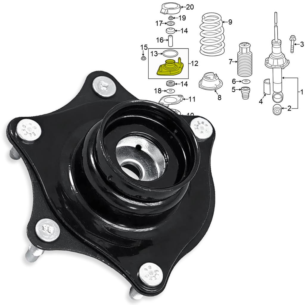 Coxim do Amortecedor Dianteiro C/ Rolamento Honda CRV de 2006 a 2012 51920SWAA01